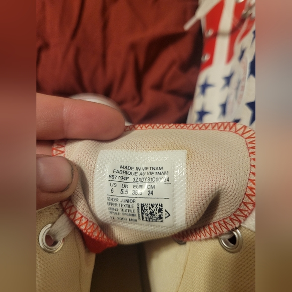 CONVERSE CHUCK TAYLOR STARS & STRIPES EDITION HIGHTOP SNEAKERS JUNIORS 6 Womans8 - Picture 3 of 7
